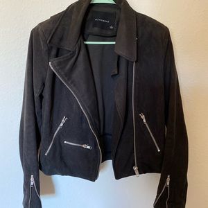 Suede moto jacket
